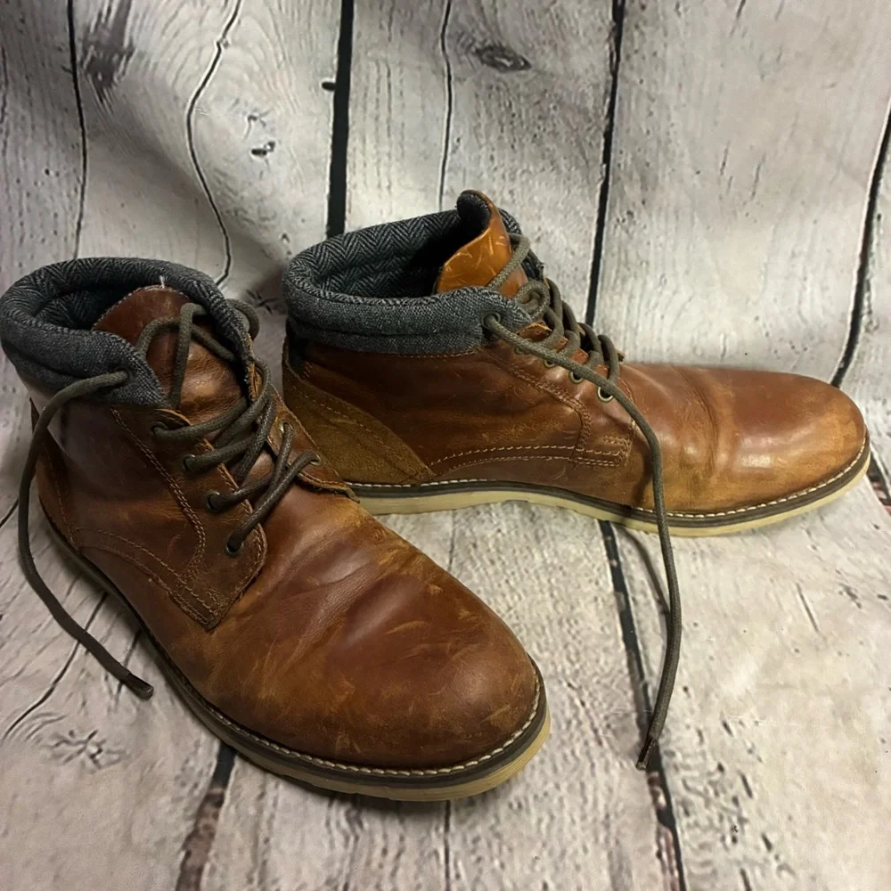 Crevo Geoff Chukka Boots Men‎ Size 12 Casual Lace Up Brown Leather Ankle Boots